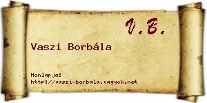 Vaszi Borbála névjegykártya